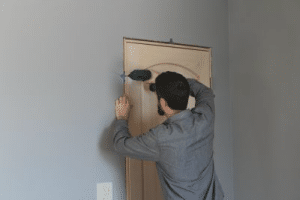 interior door installation - hanging the door